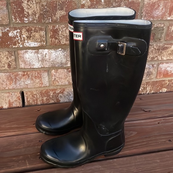 Hunter Black Rain Boots. Size UK 4 , US 5 M / 6F - Picture 2 of 10